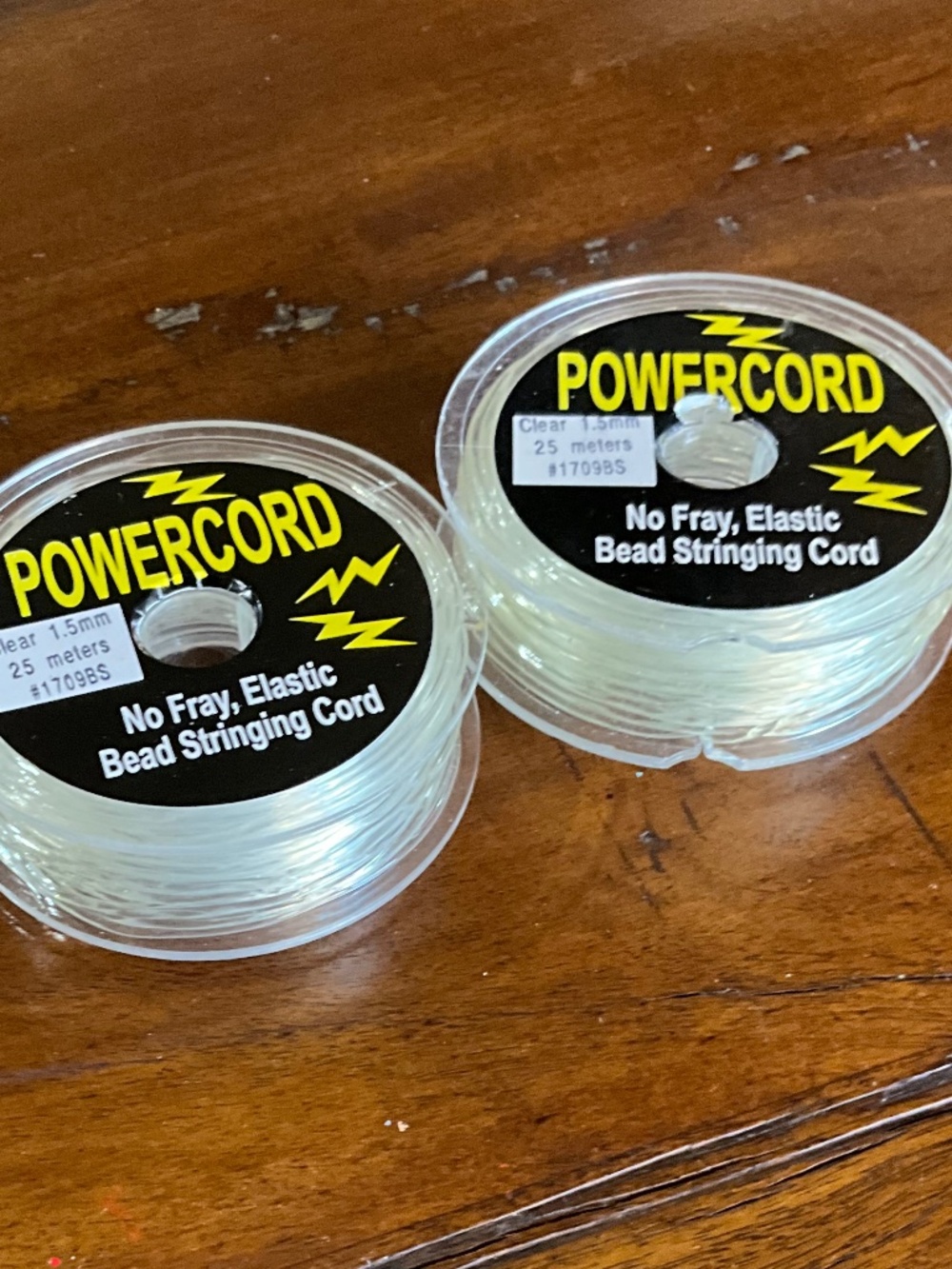 Powercord Elastic Bead Stringing Cord - 2 Spools Jewelry making supplies. NWT